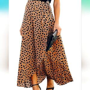 Leopard Print Wrap Skirt